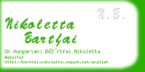 nikoletta bartfai business card